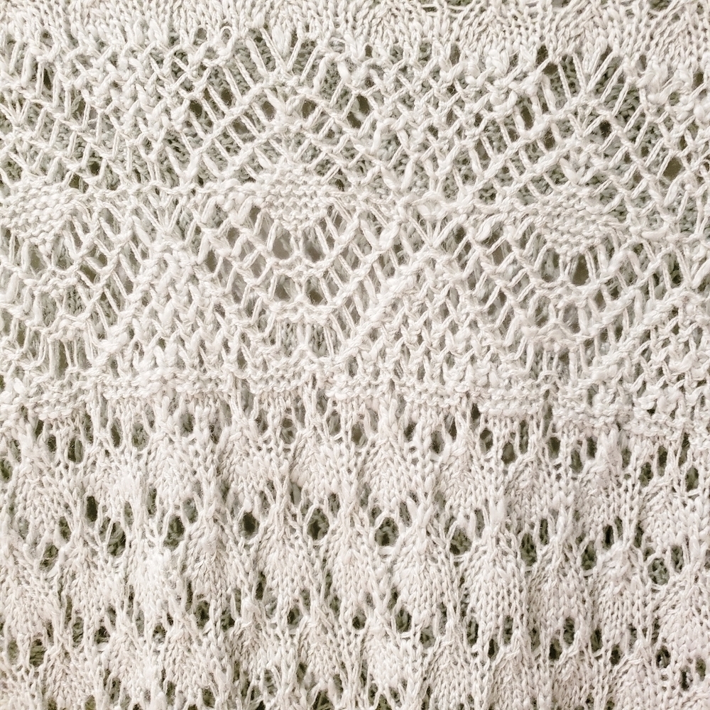 Mint Green Pink Rose Knit Long Sleeve Top - Picture 3 of 8